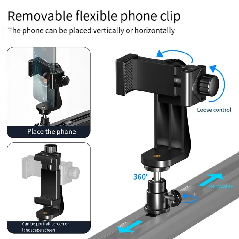 CGDS-360 Degree Adjustable Microphone Stand With Phone Holder Live Streaming Heavy Duty Boom Microphone Holder