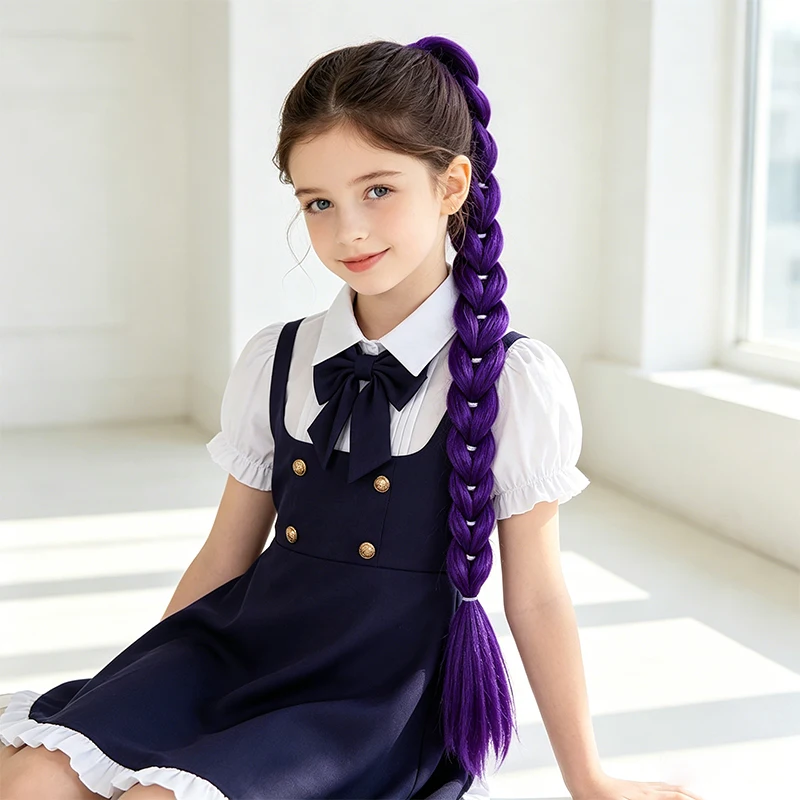 26Inch Purple Cosplay Braid | HighQuality Synthetic Fiber, Lightweight & Comfortable for Daily Wear, Party & Stage