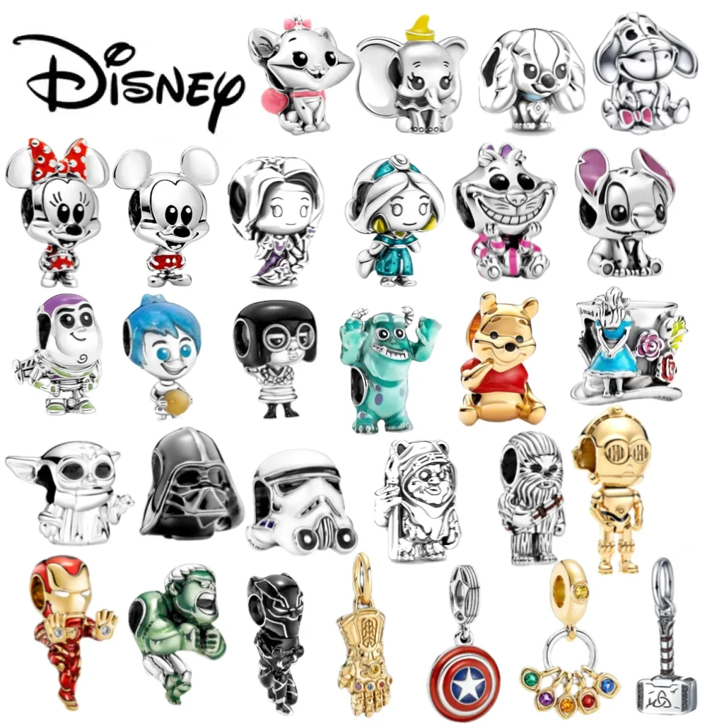 

Disney Rescuer Star Moon Charms Marvel Wars Beads Fit Pandora Original 925 Sterling Silver Bracelet Women DIY Jewelry Gift