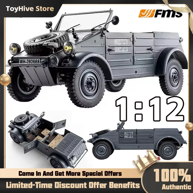 FMSRC سيارة 1:12 Type82 Kubelwagen نموذج كهربائي رباعي العجلات محرك متغير السرعة الرجعية سيارة الحرب العالمية الثانية الاطفال ألعاب جنسية هدية #1