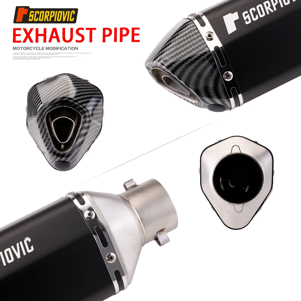 Motorcycle exhaust pipe modification 38-51mm Full Exhaust System Muffler Tailpipe Rear Pipe Universal Pipe with DB Killer