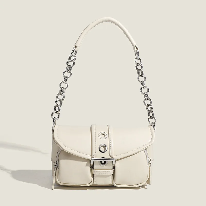 

Brand Design Multi-Pocket Women's Bag Leather Shoulder Bags Personality Messenger Handbags Female Chain Lipstick Phone Bag Tide