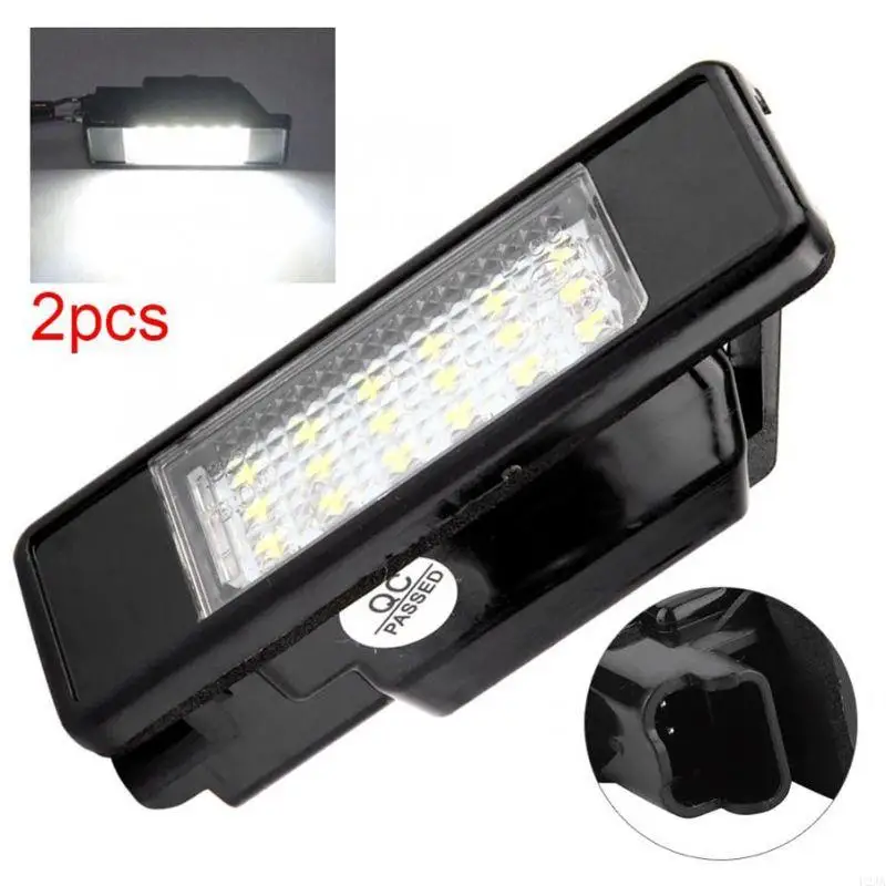 U2JA 2Pcs Easy Installation Car Number Plate Light LED Lamp Fit for Citroen C2 C3 C4 C5 C6 DS3 for106 207 307 308