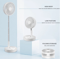New USB charging fan folding telescopic storage portable and quiet outdoor battery life camping fishing home office