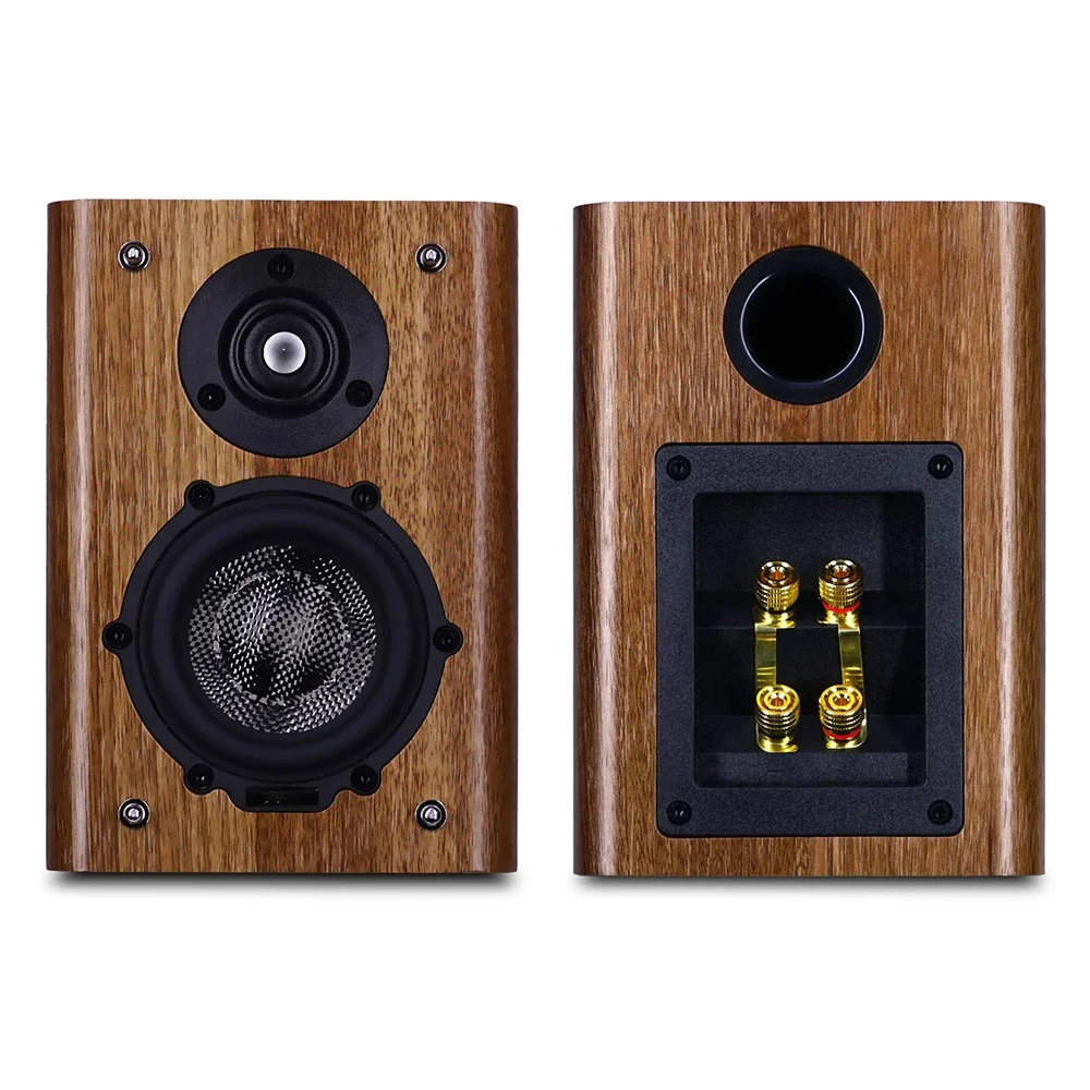 FD430 HIFI Passive Bookshelf Speakers 3.5-inch 60W Output Power Bi-wiring 2-Way Crossover Carbon Fiber Woofer Hi-Fi Home Audio