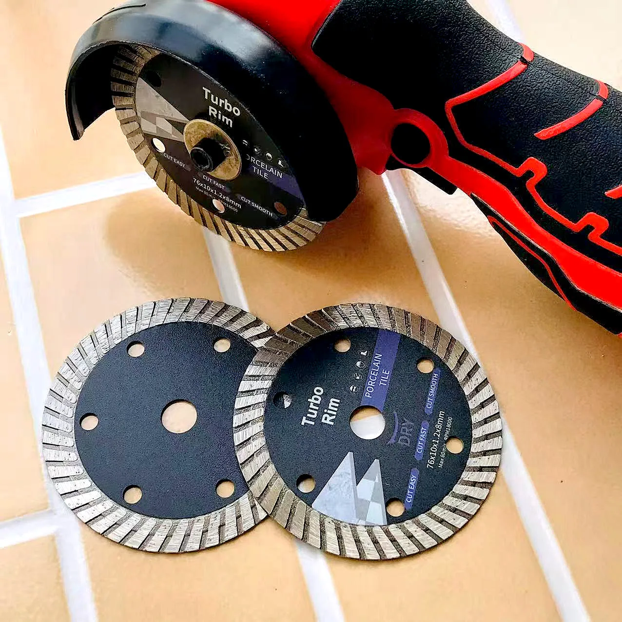 76 mm Diamant-Trennscheibe für Fliesen, Keramik-Turbo-Sägeblatt, 7,6 cm, superdünnes Porzellan, Mini-Trennscheibe, Bohrung 10 mm Handwerkzeug – Detail 3