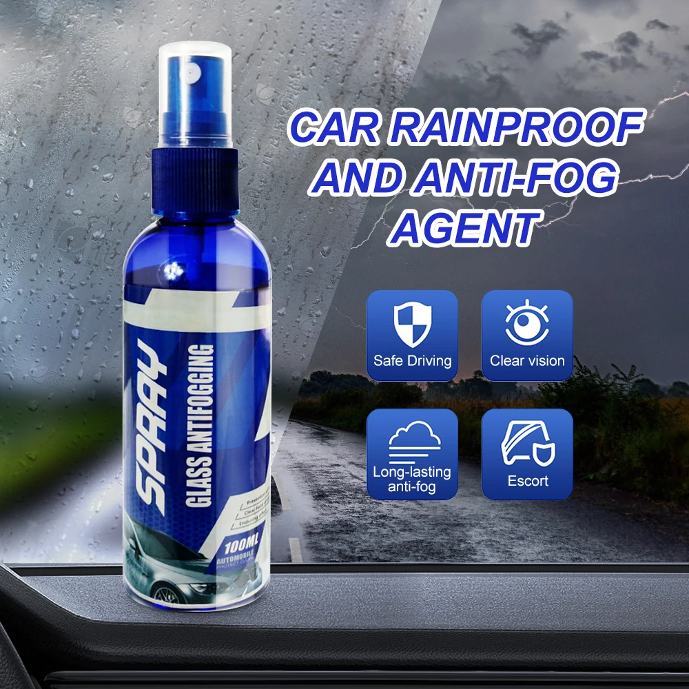 

100 мл смотровое покрытие для окон автомобиля, спрей для очистки стекол, водостойкий непромокаемый противотуманный агент, водоотталкивающий автомобильный аксессуар, лобовое стекло