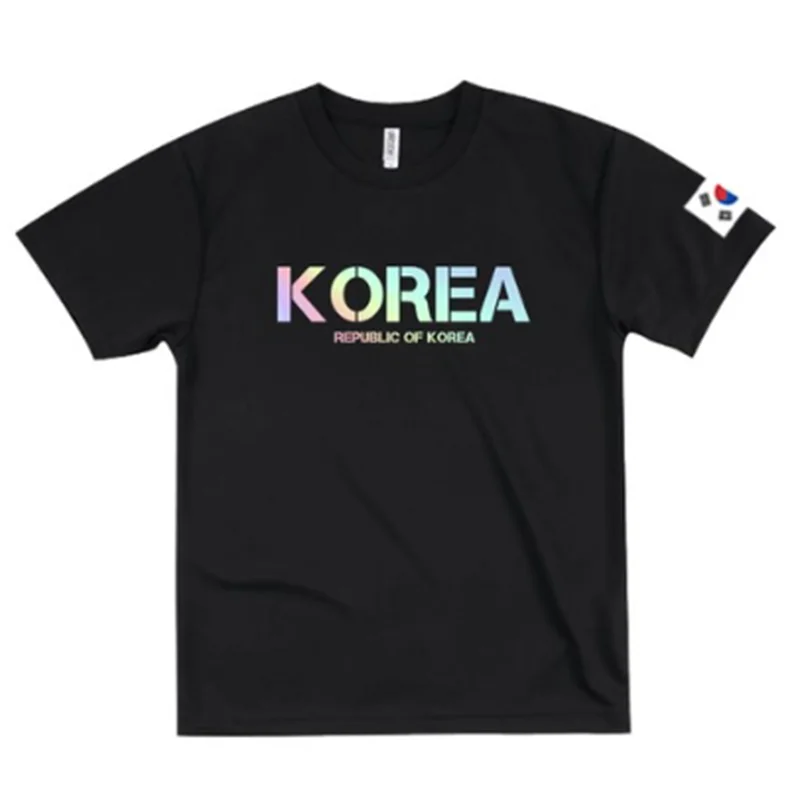 2022 NEW Unisex KOREA Laser Print Holographic Outdoor Casual Everyday Cotton Short Sleeve T-Shirt