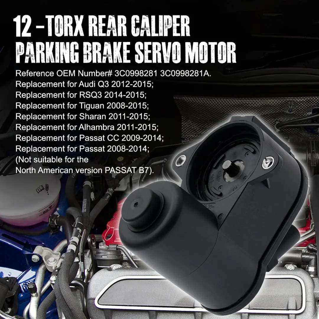 

6/12-Torx 3C 0998281 Автомобильный суппорт заднего колеса, стояночный тормоз, серводвигатель, соединительный штекер, кабель для Audi Q3 VW Passat B6 B7 CC Tiguan