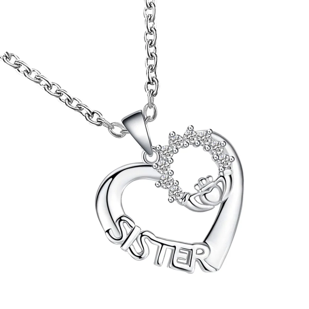 الحب القلب شقيقة قلادة أنيقة حساسة قلادة سلسلة الترقوة بسيطة سبيكة الرقبة مجوهرات هدية للنساء الإكسسوارات #6