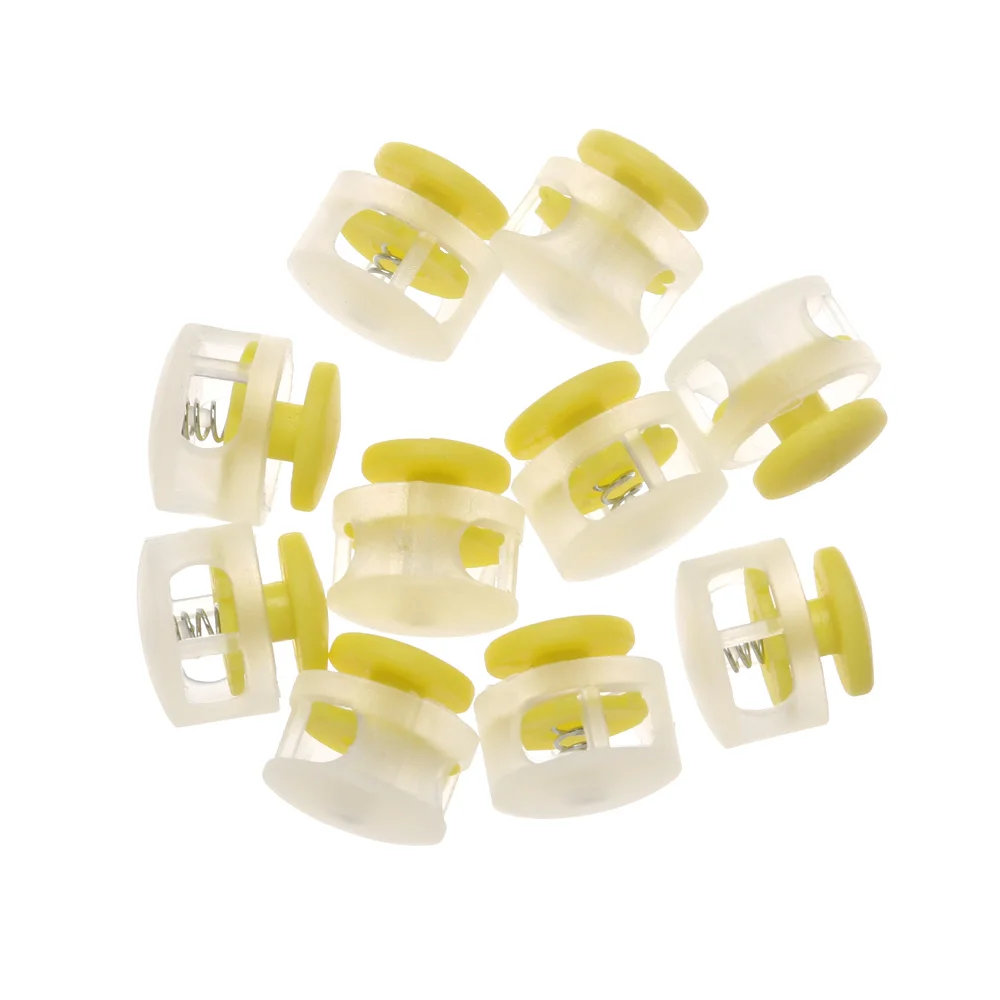 10pcs 17*16mm 7mm Hole Sportswear Accessories Cord Lock Bean Apparel Shoelace Plastic Stopper Toggle Clip