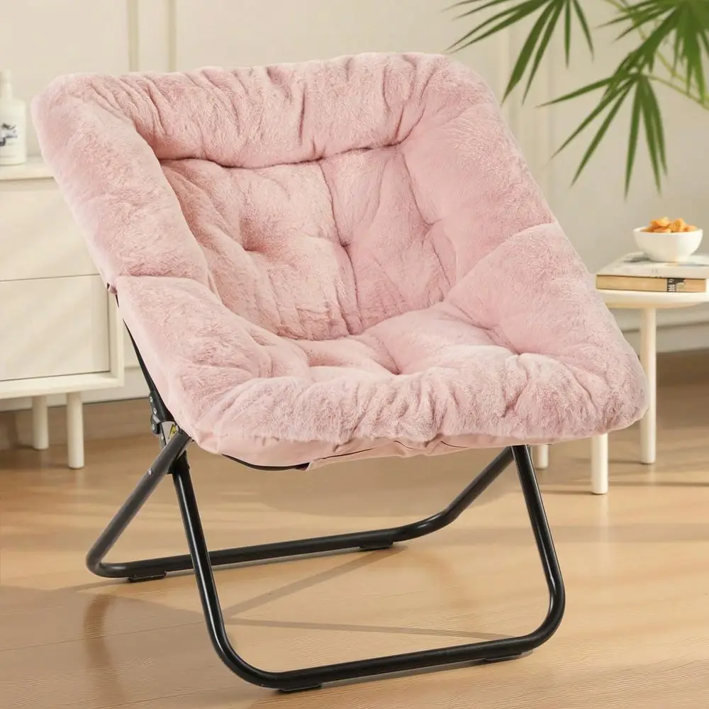 

Chair For Adults, Foldable Living Room Chair, Soft Faux Fur Lounge For Bedroom Dorm Rooms, Comfortable Reading Chair For Teens,