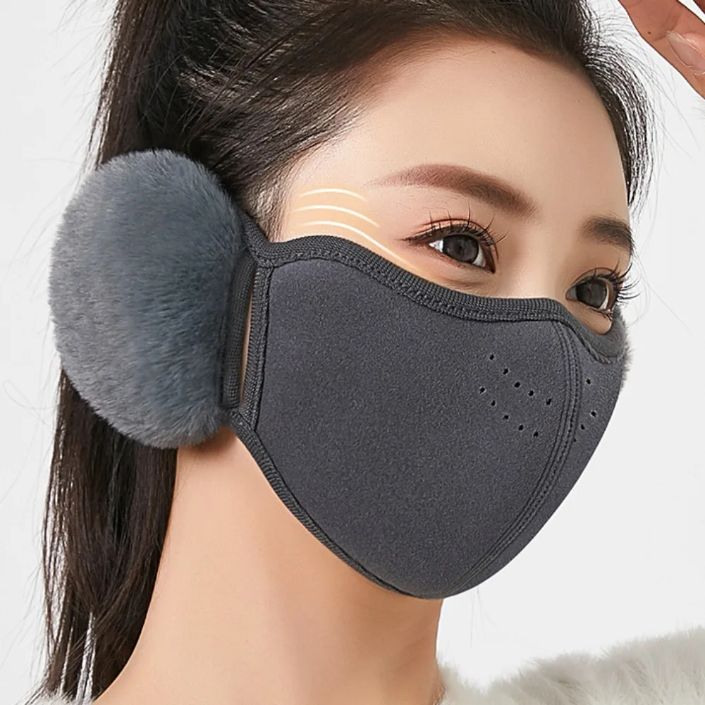 Nuovi paraorecchie termici antivento maschera traspirante anti-polline in pile maschera invernale maschera avvolgente antipolvere unisex