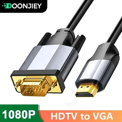 HD 1080P HDMI-compatible To VGA Converter Adapter Cable Male to Male Digital Analog Converter For PC Laptop Tablet TV Projector