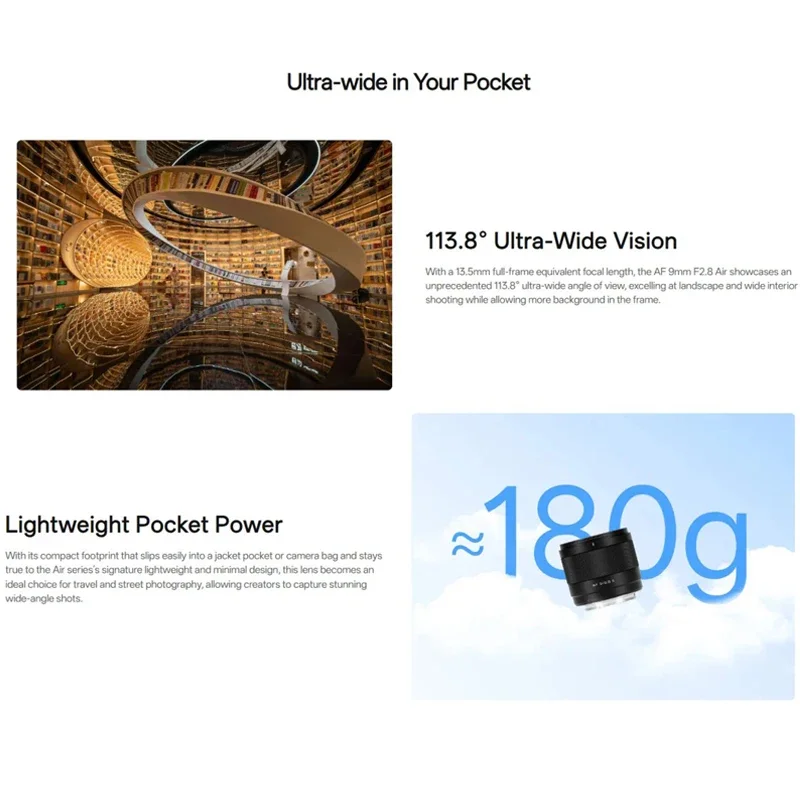 VILTROX 9mm F2.8 عدسة الهواء AF APS-C عدسة كاميرات التركيز التلقائي لكاميرات Sony E/Nikon Z Mount