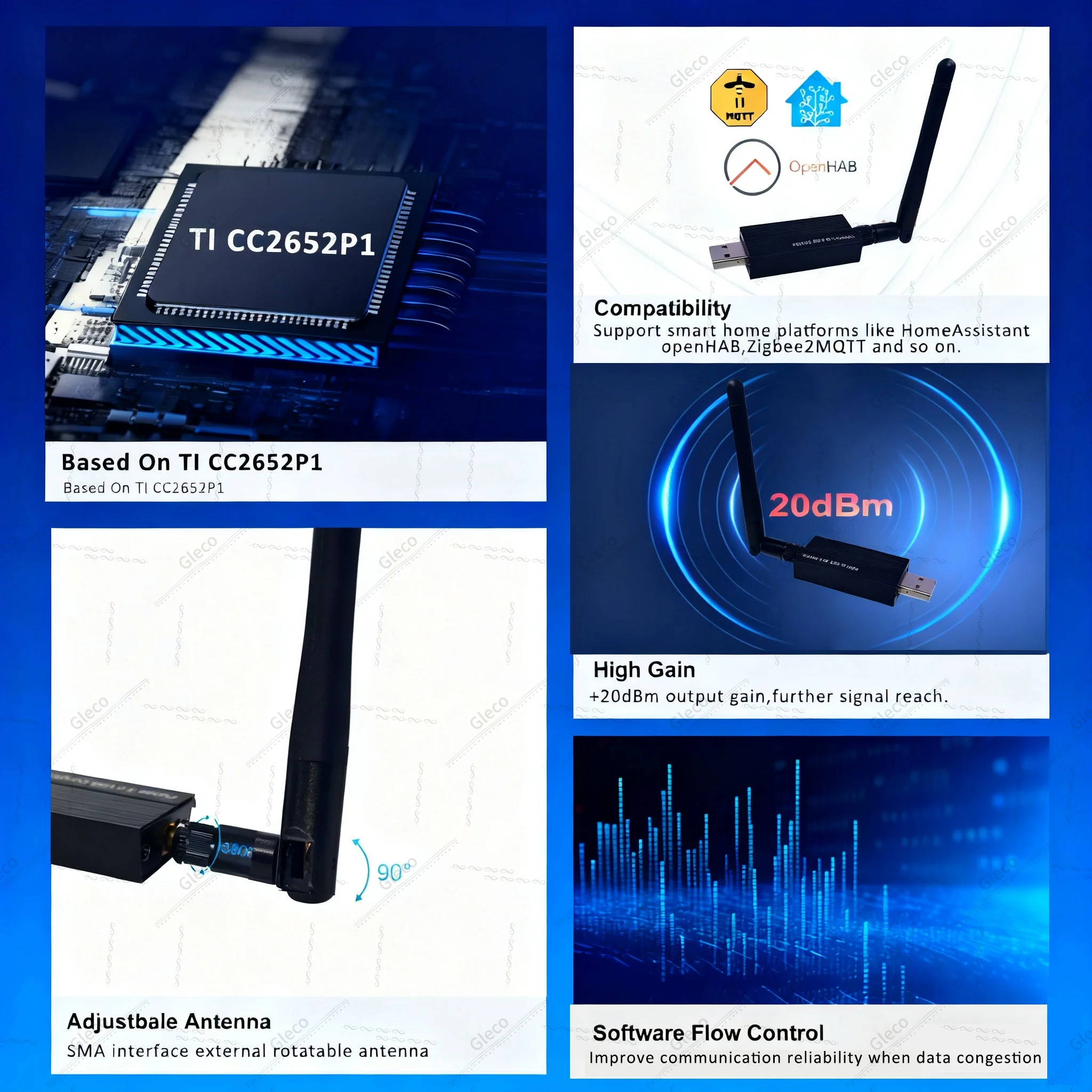 Wireless Zigbee USB Dongle Stick Smart Universal Gateway Hub 2MQTT Home Assistant Coordinator Router For Zigbee 3.0 Device