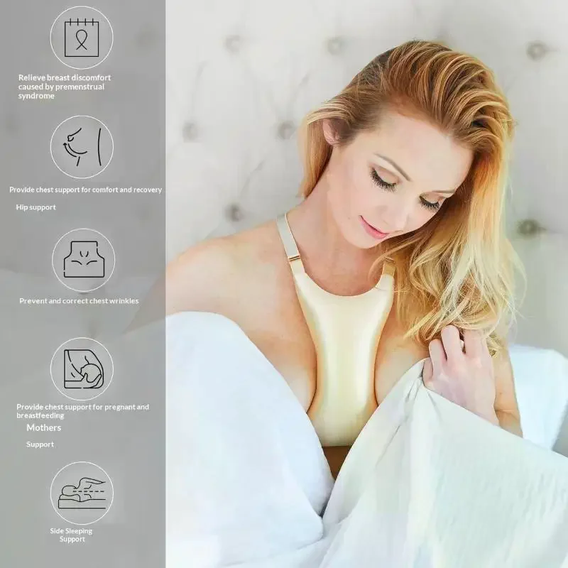 

Подушка для сна на боку против морщин на груди, поддерживающая грудь, защитная, мягкая, дышащая, разглаживающая морщины, съемная, моющаяся