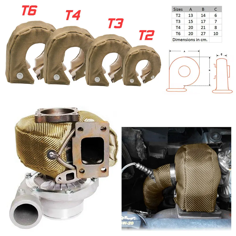 T2 T25 T28 GT28 GT30 GT35Titanium Turbo Blanket Heat Shield Barrier Charger Cover Wrap