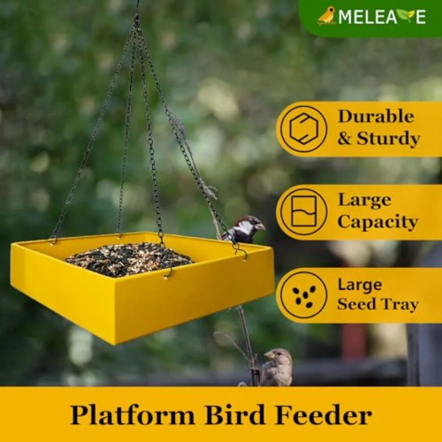【Spot goods】Bird Feeders for Outdoors Platform Bird Feeder for Outside Large Capacity 3.5 lbs view 6