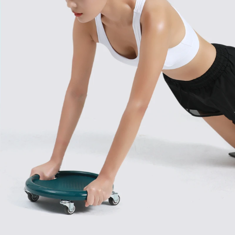 4-Wheel Abdominal Exercise Disc with Universal Wheels,Trainer for Men and Women, Includes Kneeling Pad for Comfortable Workouts