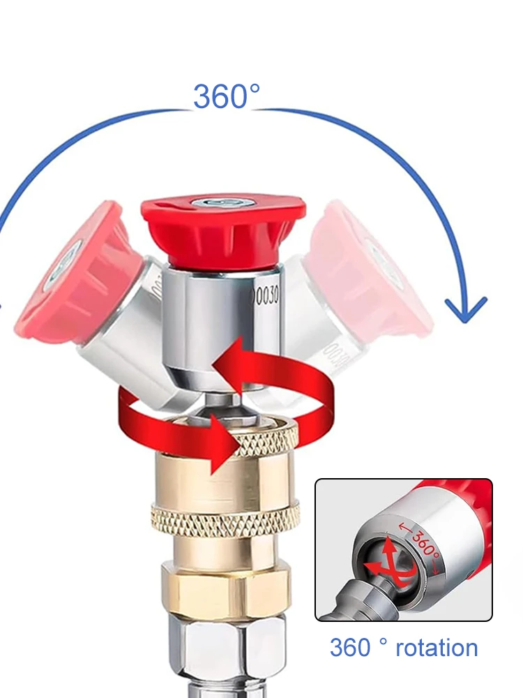 Rotativo pressão lavadora bocal dicas kit, 1/4 Quick Connect tipo, vários graus, 0,15,25,40, 4 bicos de pulverização