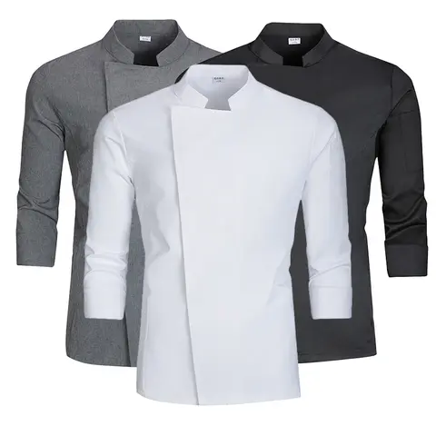 High Quality Food Service Long Sleeve Chef Jacket Restaurant Workwear Men Cook Professional Cooking Uniform for Autumn/Winter