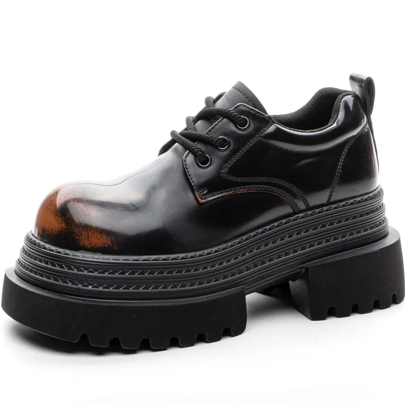 

Оксфорды, увеличивающие рост, 8 см, женские туфли-оксфорды в британском стиле в стиле ретро, модная кожаная повседневная обувь, женские массивные кроссовки