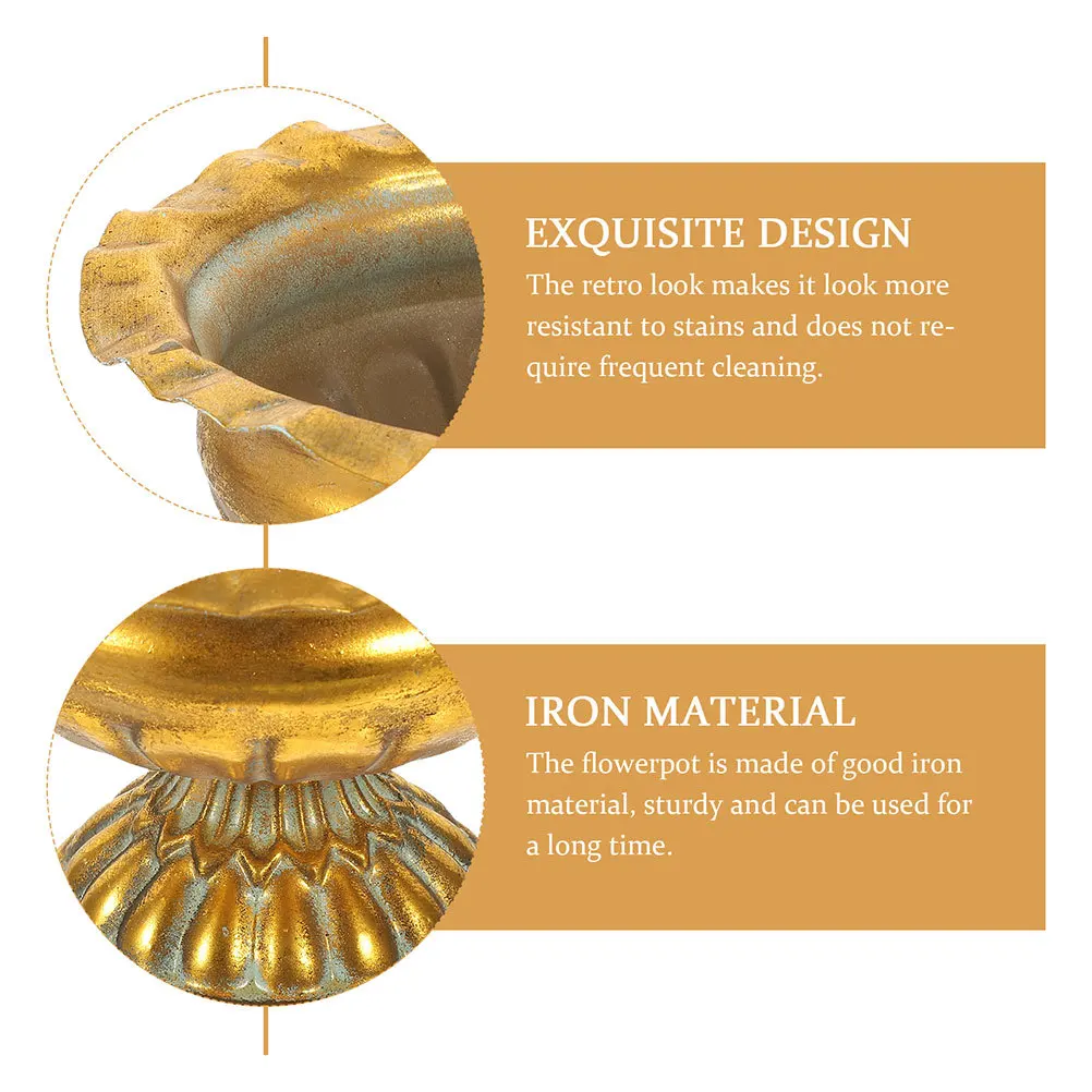 

2pcs Metal Roman Flower Pots Indoor Outdoor Decorative Vase For Artificial Plants Fresh Flowers Dried Arrangements Home Wedding