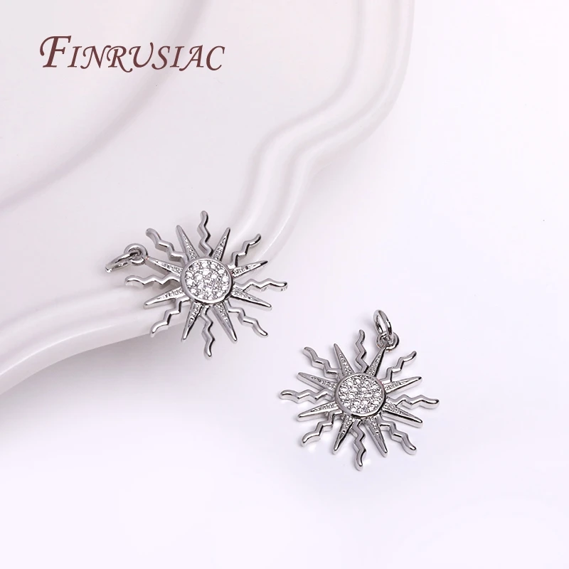 18K Gold Plated Sun Charm Pendant For Jewelry Making DIY Accessories, Handmade Jewellery Material