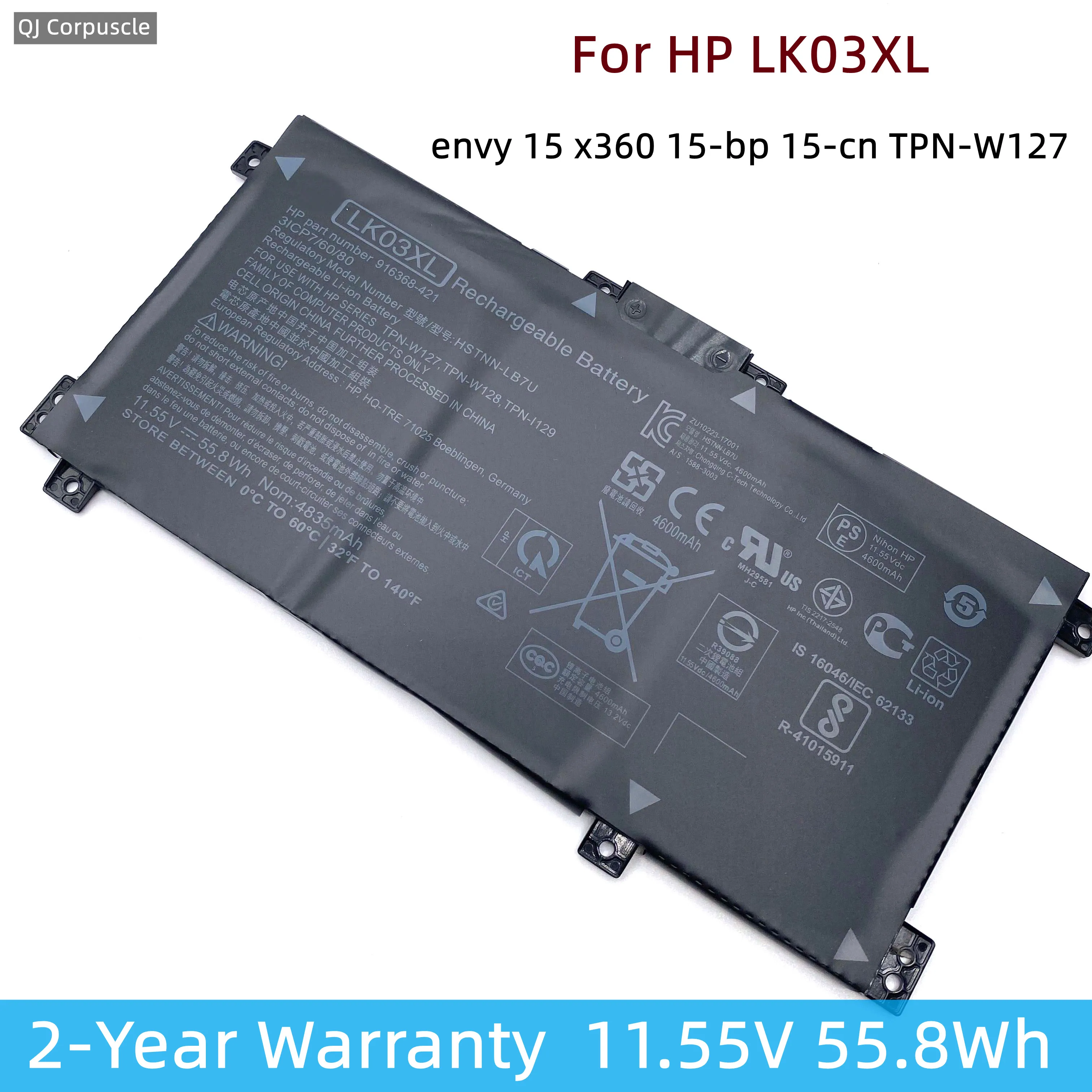 

NEW Original LK03XL Laptop Battery For HP envy 15 x360 15-bp 15-cn TPN-W127 W128 W129 W132 HSTNN-LB7U UB7I IB8M LB8J L09281-855