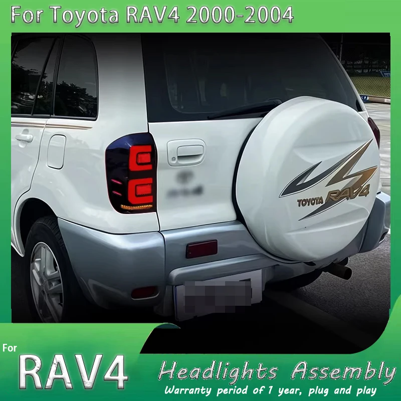 Pair LED Tail Lights For Toyota Rav4 2000-2004 Rear Lamps Taillights Rear Brake Light Dynamic Turn Signal Car Light Assemblies