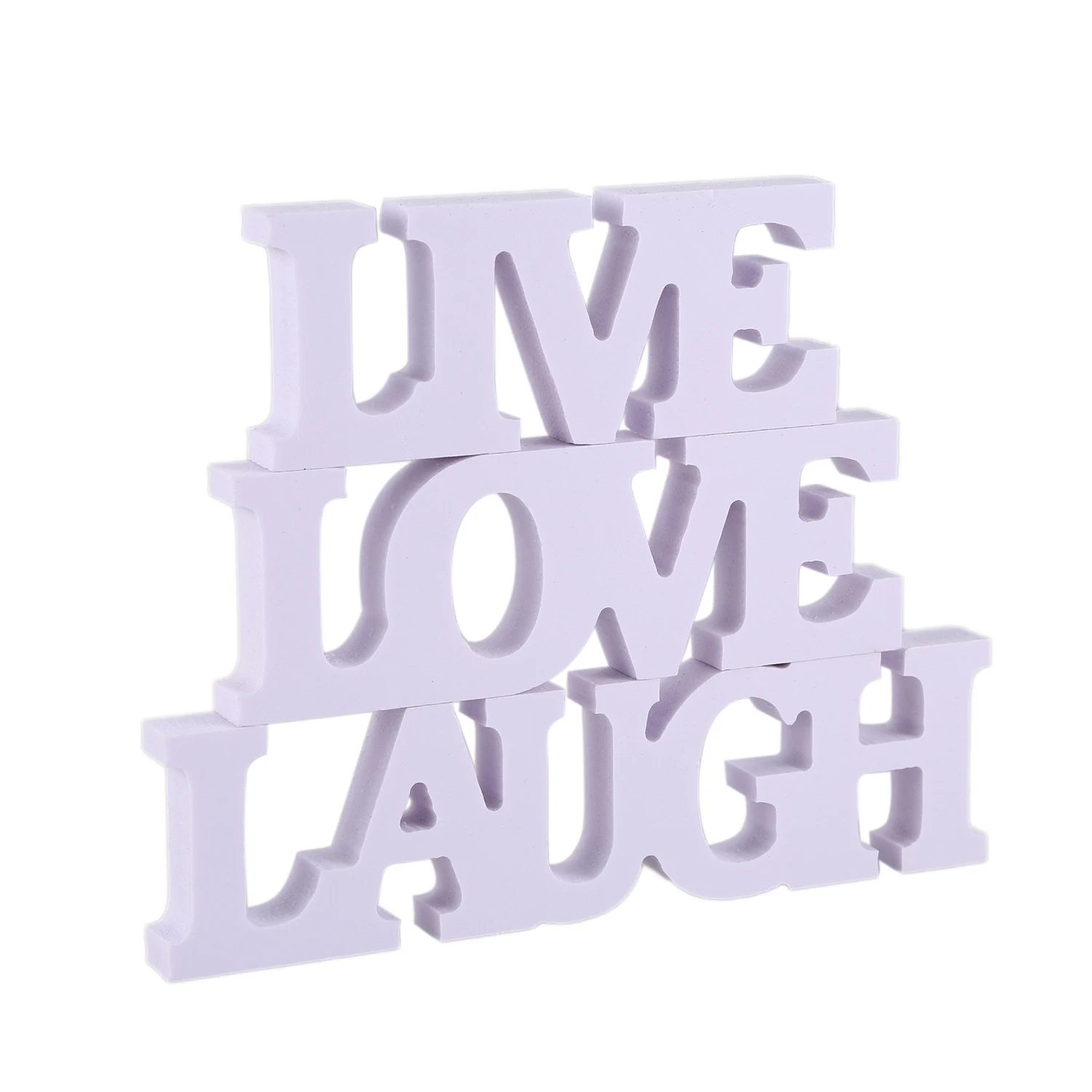 REST 3pcs LIVE LOVE LAUGH Wooden Letters for Wedding Decoration (White)