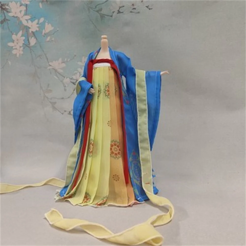 Customize Long Dress 1/6 Female Tradition Hanfu Long Dress Chinese Ancient Anime Clothing Suit for 12inch Action Figure Toys