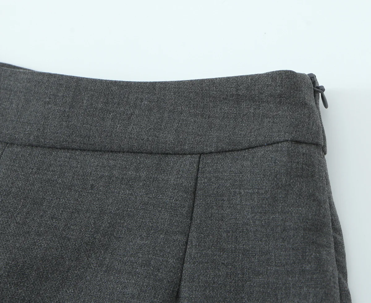 Roupas femininas 2025 verão novo estilo europeu e americano design de moda cinza arco shorts de renda