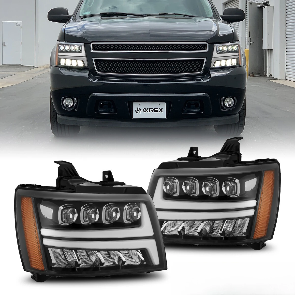 

For 07-14 Chevrolet Tahoe/07-13 Avalanche NOVA-Series LED Headlights Jet Black