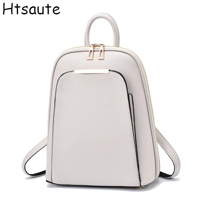 Simples mochila feminina de couro do plutônio para mulheres bolsa de ombro senhoras viagem volta pacote grande capacidade dayback bookbag menina