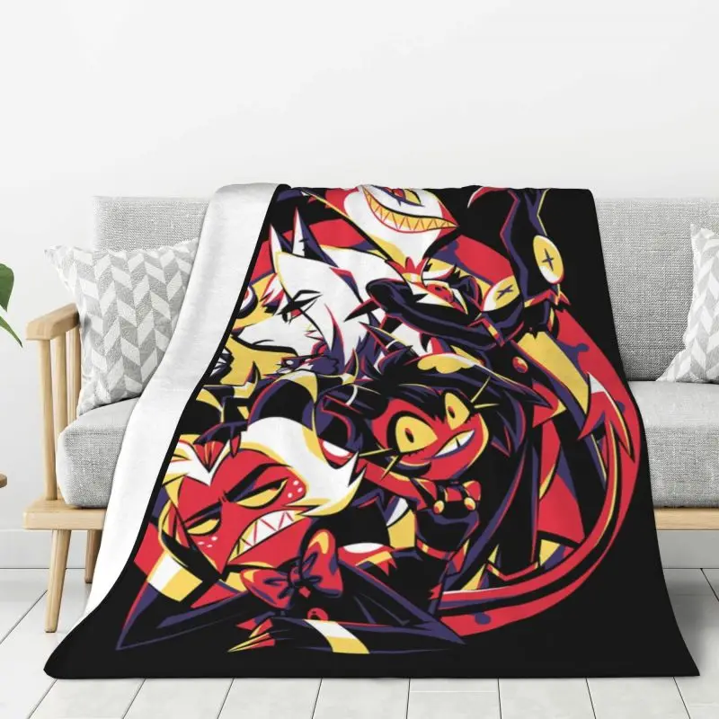 

Custom Sofa Fleece Funny Cartoon Comics Tv Helluva Boss Throw Blanket Warm Flannel Blankets for Bed Car Couch Bedspreads