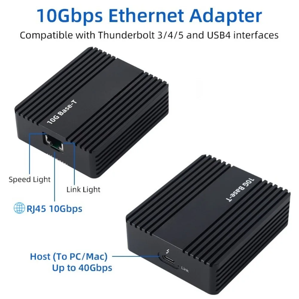 10Gbps USB4 Thunderbolt 3/4/5 Ethernet Adapter, 10 Gigabit Network Converter, USB to RJ45 LAN Extender for Mac Mini