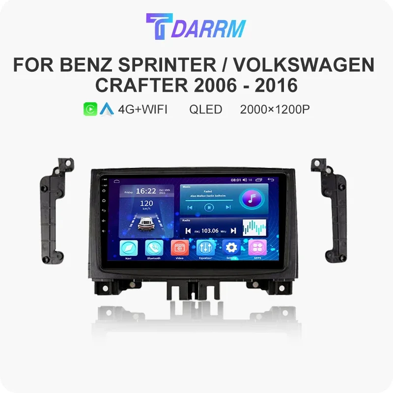

Для Benz Sprinter Volkswagen Crafter 2006-2016 мультимедийный видеоплеер навигация GPS Carplay авторадио 2K QLED