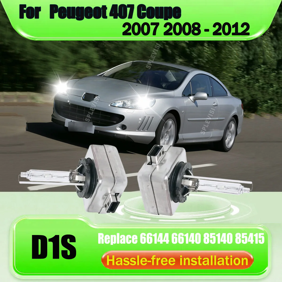 

D1S Xenon HID Headlights Replacement Bulb 6000K White Metal Stents Base For Peugeot 407 Coupe 2007 2008 2009 2010-2012