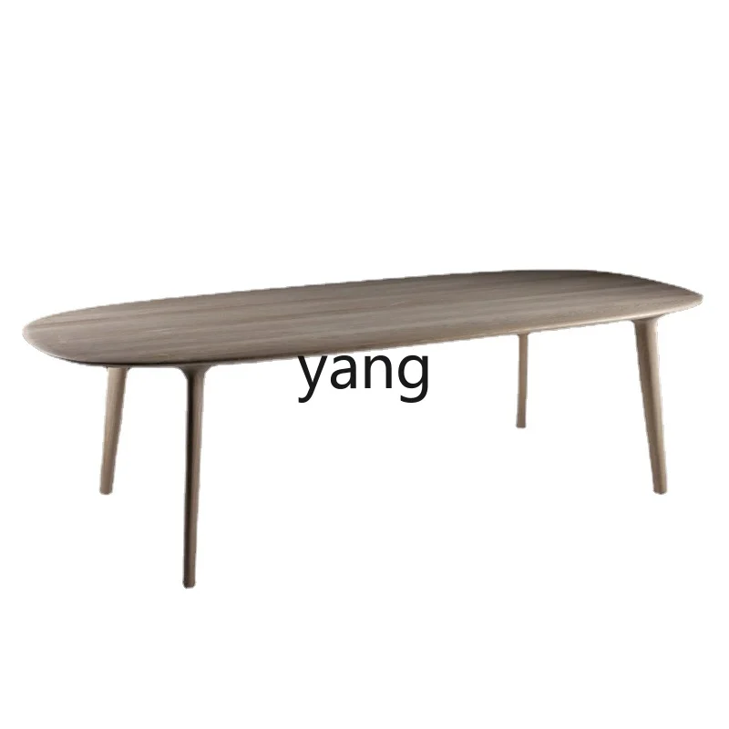 

CX Household Solid Wood Dining Room Table Log Table Simple Oval Dining Table