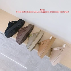 New Snow Boots Thickened Slipper Fleece-Lined Two-Way Wear Platform Slipper Winter Birken Fur Slipper
