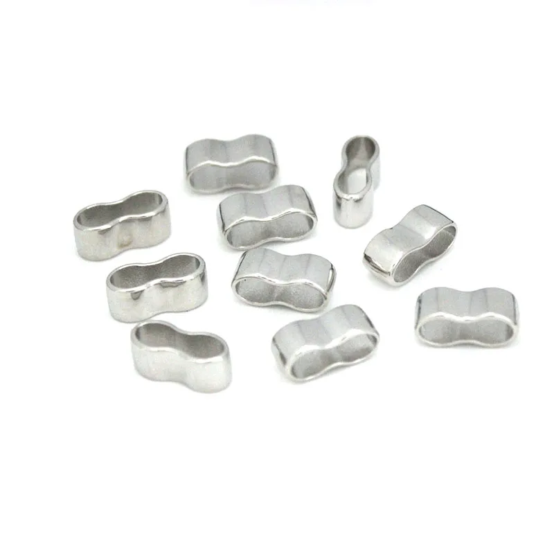 30PCS Slider Spacer Charms Beads Metal Large Hole Beads Accessories Fit 4mm Leather Bracelet for DIY Jewelry Making Findings