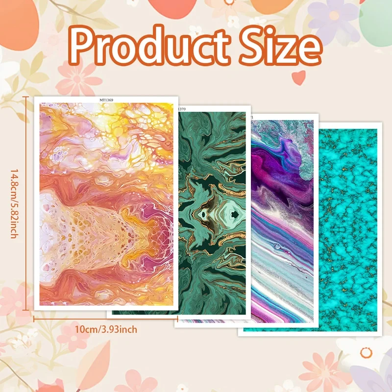 Polymer Clay Transfer Paper Colorful Water Ink Texture Soluble Disposable Stickers Earrings Jewelry DIY Crafting Art Supplies