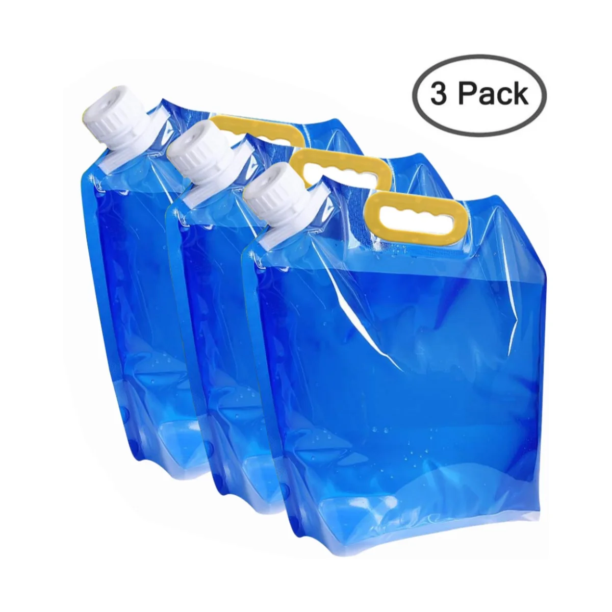 3pcs Waterproof Water Bag Portable can Fold Outdoor Large Volume Folding Water Bottle Camping Trip Water Container