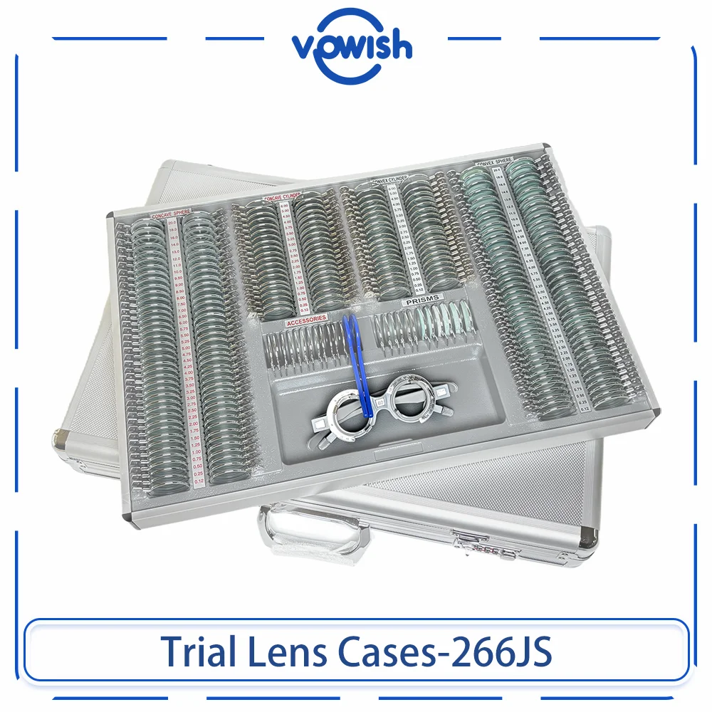 Set Lensa Uji Coba Optik Peralatan Optometri Profesional 266JS Dengan 266 Buah Lensa