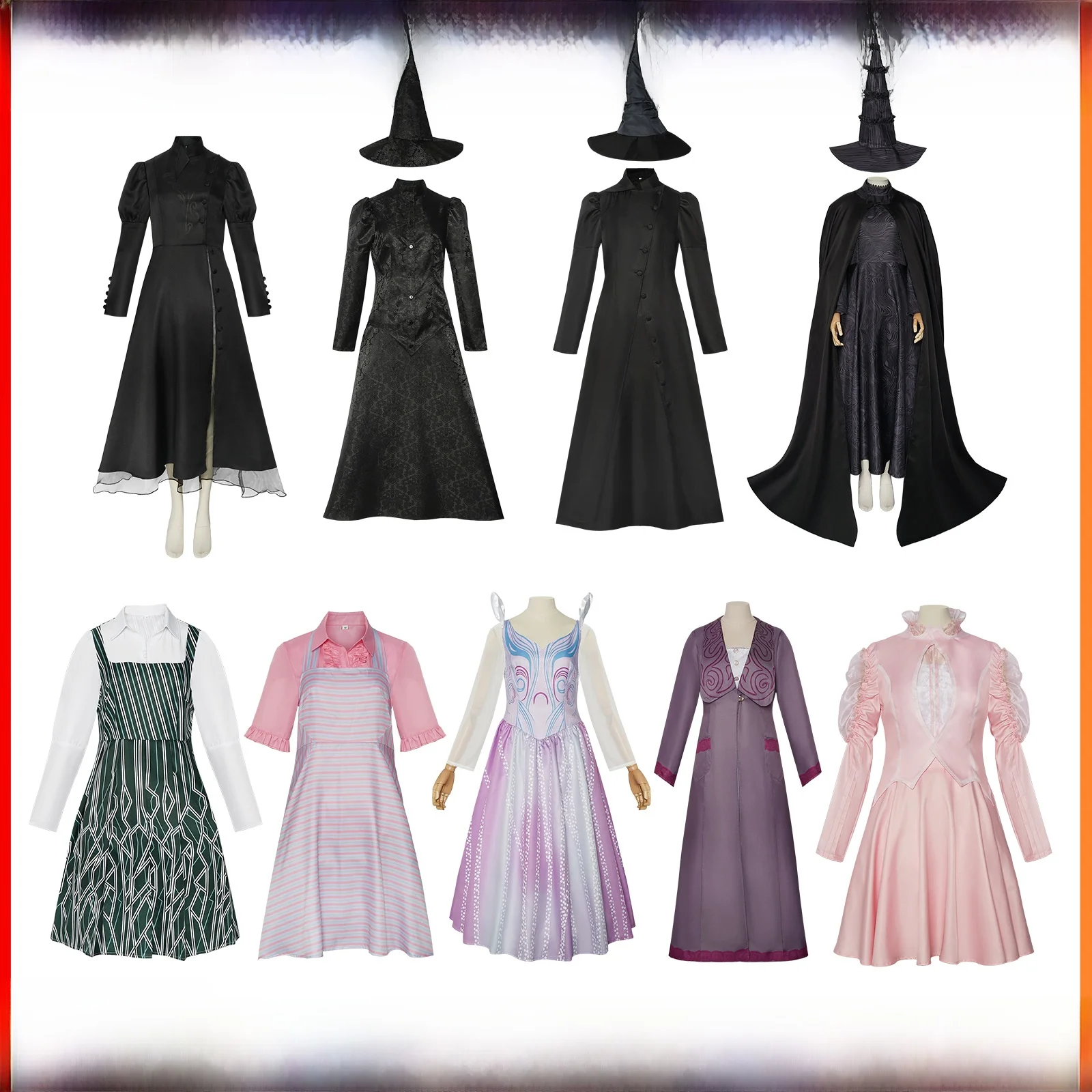 

Magic Wicked Witch Cosplay Costume Stage Performance Halloween Witch Lady Costume Polyester Fiber 100% Fairy Tale Theme