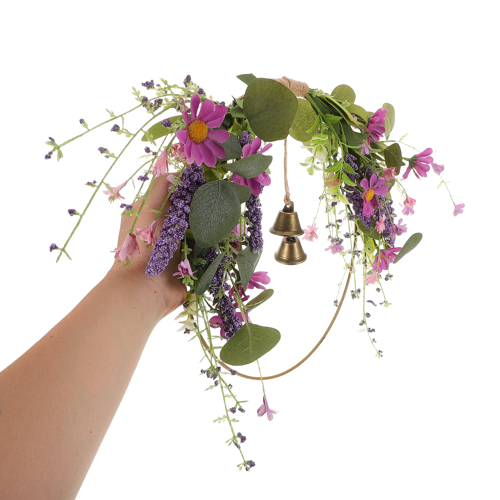 

Artificial Garland Wreath Daisies Flowers Door Decorations Lavender