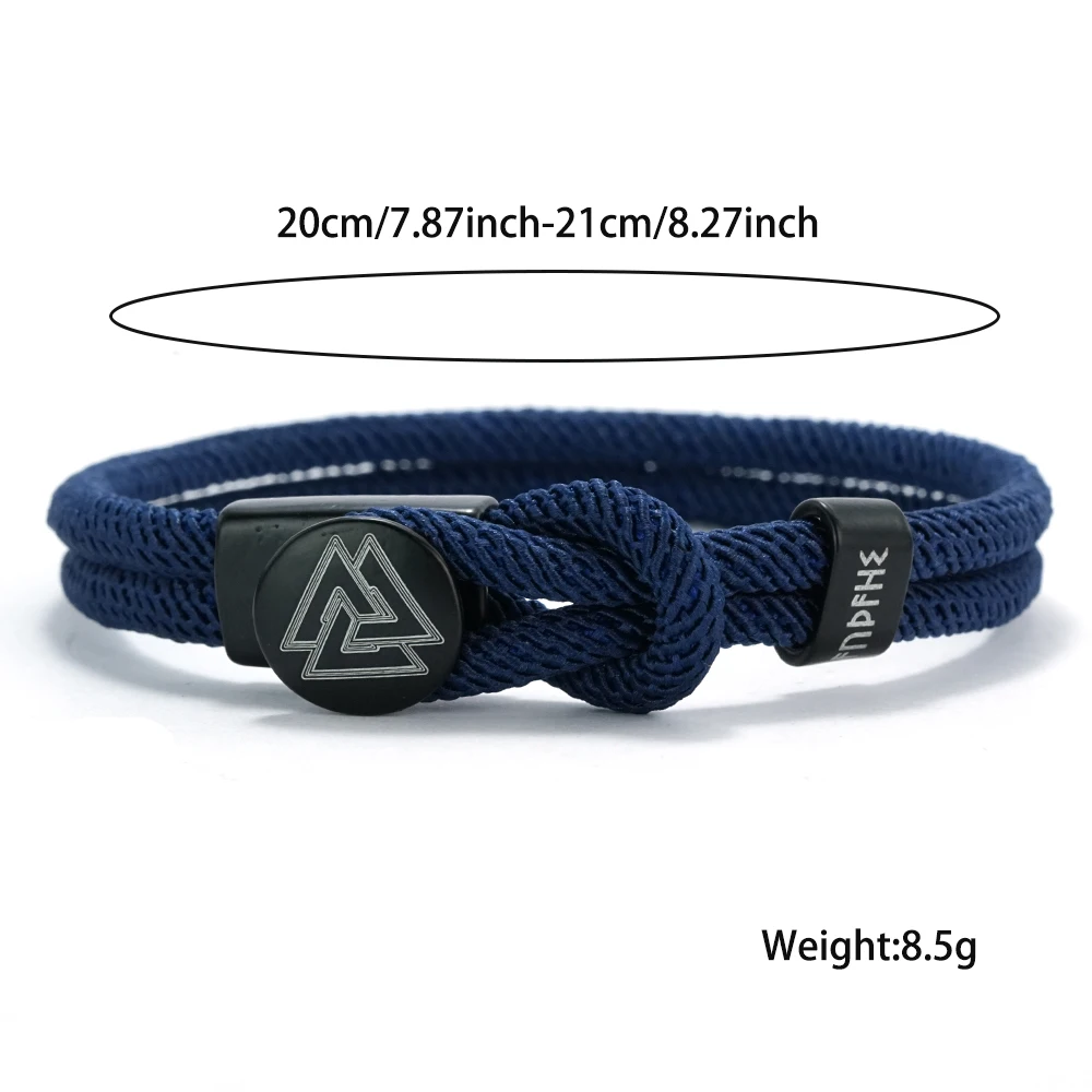 Handmade Viking Double Layered Bracelet Men Milan Rope Bracelet Norse Symbol Jewelry Gift