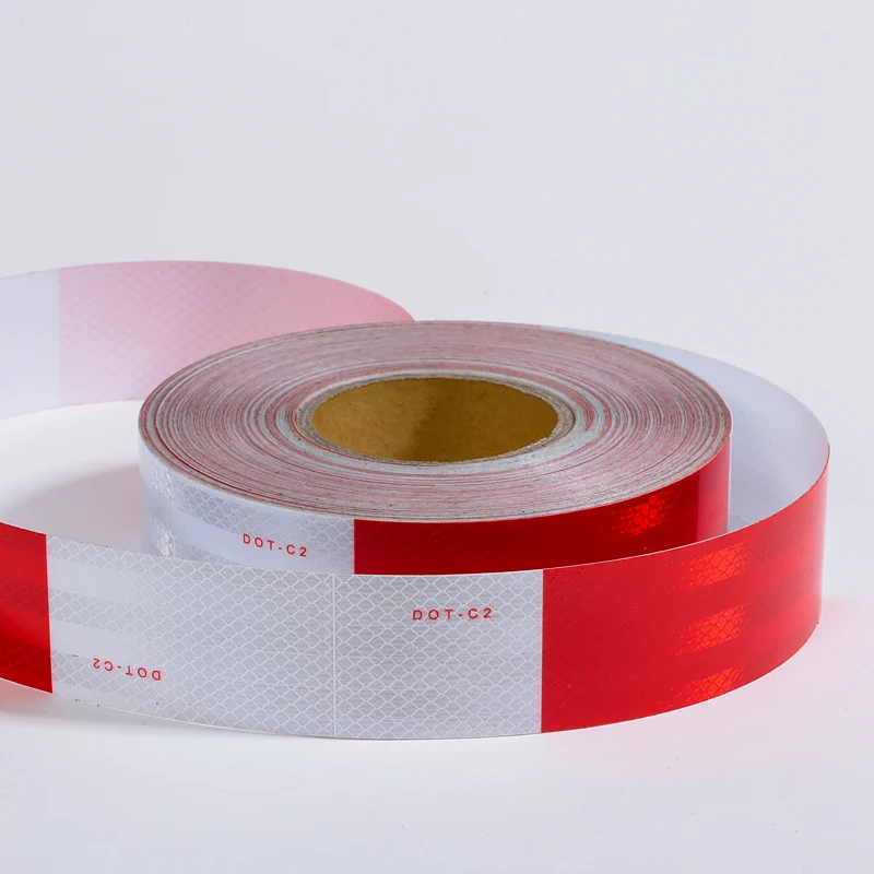 Roadstar-PET Reflective Conspicuity Tape, marca de aviso para carro, caminhão, reboque, barco, vermelho e branco, DOT-C2